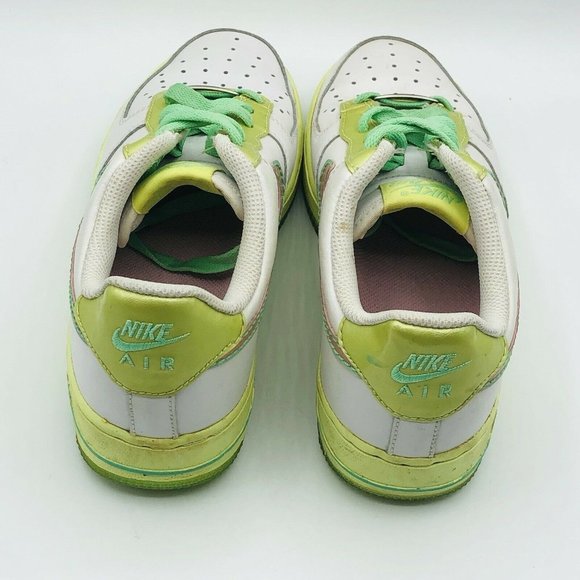 Nike Air Force AF1 82 GS Pink Lime Athletic Sneaker 314219-163 4Y Womens 5.5 - Picture 6 of 10